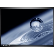 Foto canvas schilderij Druppel | Grijs, Zwart, Wit 