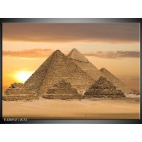 Foto canvas schilderij Piramide | Geel, Creme, Bruin 