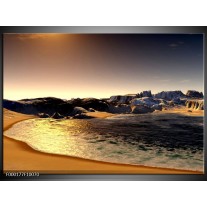 Foto canvas schilderij Strand | Wit, Grijs, Bruin 