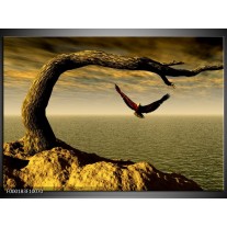 Foto canvas schilderij Boom | Grijs, Geel, Wit 