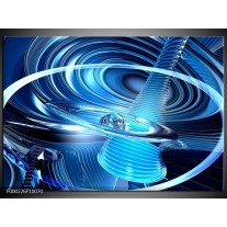 Foto canvas schilderij Abstract | Blauw, Wit, Zwart 