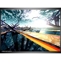 Foto canvas schilderij Abstract | Geel, Blauw, Zwart 