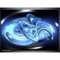 Foto canvas schilderij Abstract | Blauw, Wit, Zwart 