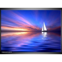 Foto canvas schilderij Boot | Blauw, Wit, Paars 