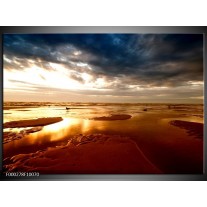 Foto canvas schilderij Strand | Grijs, Geel, Wit 