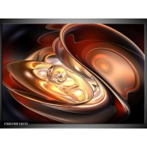 Foto canvas schilderij Abstract | Bruin, Geel, Wit 