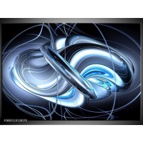 Foto canvas schilderij Abstract | Blauw, Grijs, Wit 