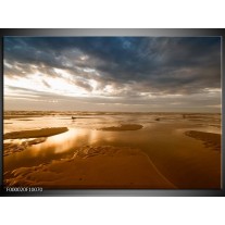 Glas schilderij Water | Bruin, Blauw, Wit 