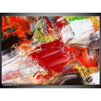 Glas schilderij Abstract | Rood, Wit, Grijs 