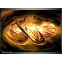 Glas schilderij Abstract | Geel, Oranje, Bruin 