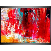 Glas schilderij Abstract | Rood, Wit, Geel 