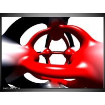 Glas schilderij Abstract | Rood, Wit, Zwart 