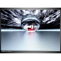 Glas schilderij Boot | Grijs, Wit, Rood 