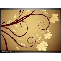 Foto canvas schilderij Abstract | Bruin, Creme, Wit 