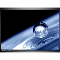 Foto canvas schilderij Druppel | Grijs, Blauw, Wit 