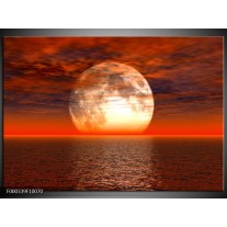 Foto canvas schilderij Zonsondergang | Rood, Geel, Wit 