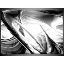 Glas schilderij Abstract | Grijs, Zilver, Wit 