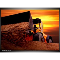 Foto canvas schilderij Tractor | Bruin, Geel, Oranje 