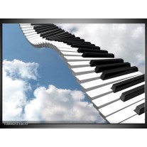 Foto canvas schilderij Muziek | Blauw, Wit, Zwart 