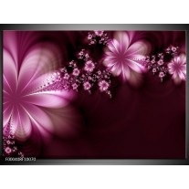 Foto canvas schilderij Bloemen | Paars, Bruin, Wit 