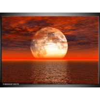 Foto canvas schilderij Zonsondergang | Rood, Grijs, Wit 