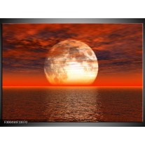 Glas schilderij Zonsondergang | Rood, Grijs, Wit 
