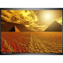 Foto canvas schilderij Piramide | Geel, Bruin, Wit 