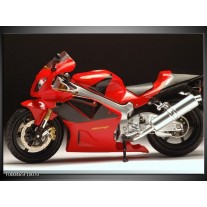 Foto canvas schilderij Motor | Rood, Zwart, Zilver 