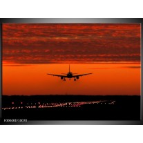 Foto canvas schilderij Vliegtuig | Rood, Zwart, Grijs 