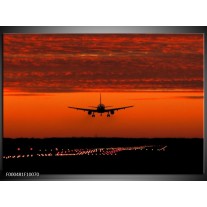 Foto canvas schilderij Vliegtuig | Rood, Zwart, Grijs 