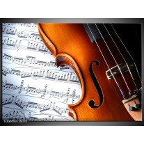 Foto canvas schilderij Muziek | Wit, Bruin, Zwart 