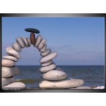 Foto canvas schilderij Stenen | Grijs, Blauw, Wit 
