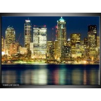 Foto canvas schilderij Steden | Blauw, Geel, Wit 