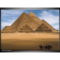 Foto canvas schilderij Piramide | Bruin, Blauw, Wit 