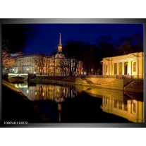 Foto canvas schilderij Stad | Geel, Zwart, Bruin 