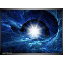 Foto canvas schilderij Abstract | Blauw, Wit, Zwart 