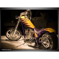 Foto canvas schilderij Motor | Geel, Paars, Zwart 