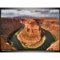 Foto canvas schilderij Bergen | Bruin, Groen, Blauw 