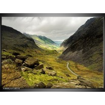 Foto canvas schilderij Bergen | Groen, Bruin, Zwart 