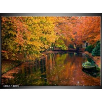 Foto canvas schilderij Herfst | Geel, Oranje, Groen 