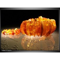 Foto canvas schilderij Macro | Oranje, Geel, Zwart 