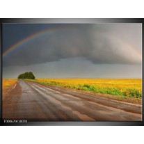 Foto canvas schilderij Regenboog | Geel, Grijs, Groen 