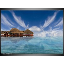 Foto canvas schilderij Zee | Blauw, Wit, Bruin 