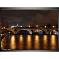 Foto canvas schilderij Bruggen | Geel, Bruin, Zwart 
