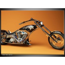 Foto canvas schilderij Motor | Oranje, Bruin, Zwart 