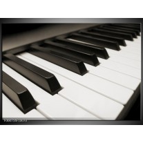 Foto canvas schilderij Piano | Zwart, Wit 