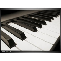 Glas schilderij Piano | Zwart, Wit 