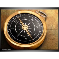 Foto canvas schilderij Klok | Goud, Zwart, Geel 