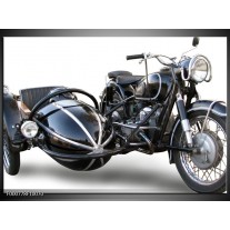 Foto canvas schilderij Motor | Grijs, Zwart, Wit 