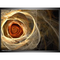 Foto canvas schilderij Roos | Geel, Oranje, Bruin 